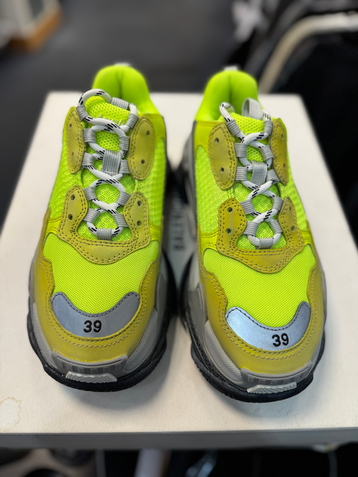 *USED* Balenciaga Triple S Neon Yellow