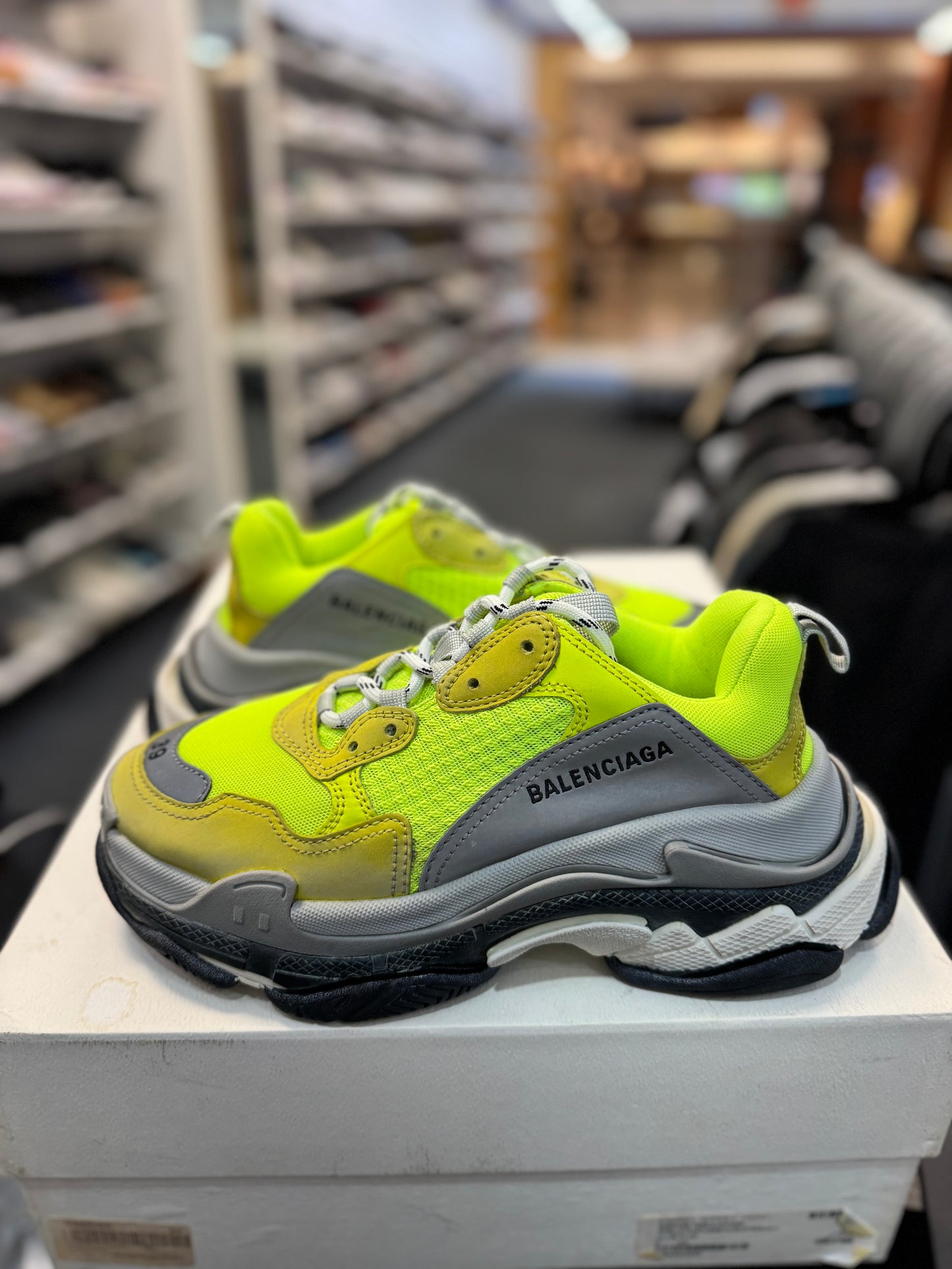 *USED* Balenciaga Triple S Neon Yellow