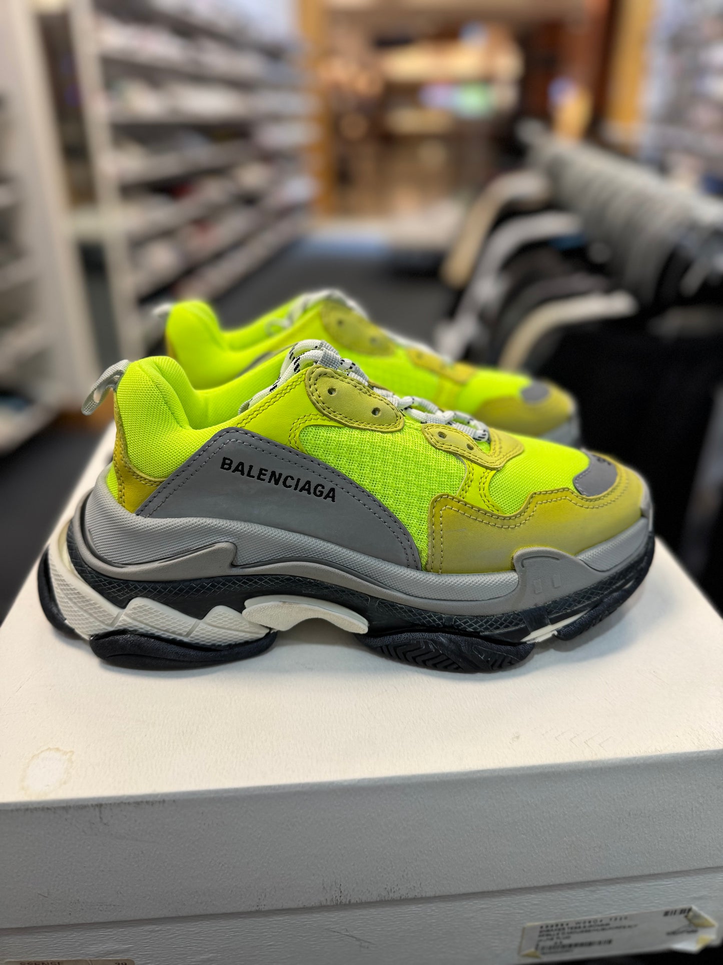 *USED* Balenciaga Triple S Neon Yellow