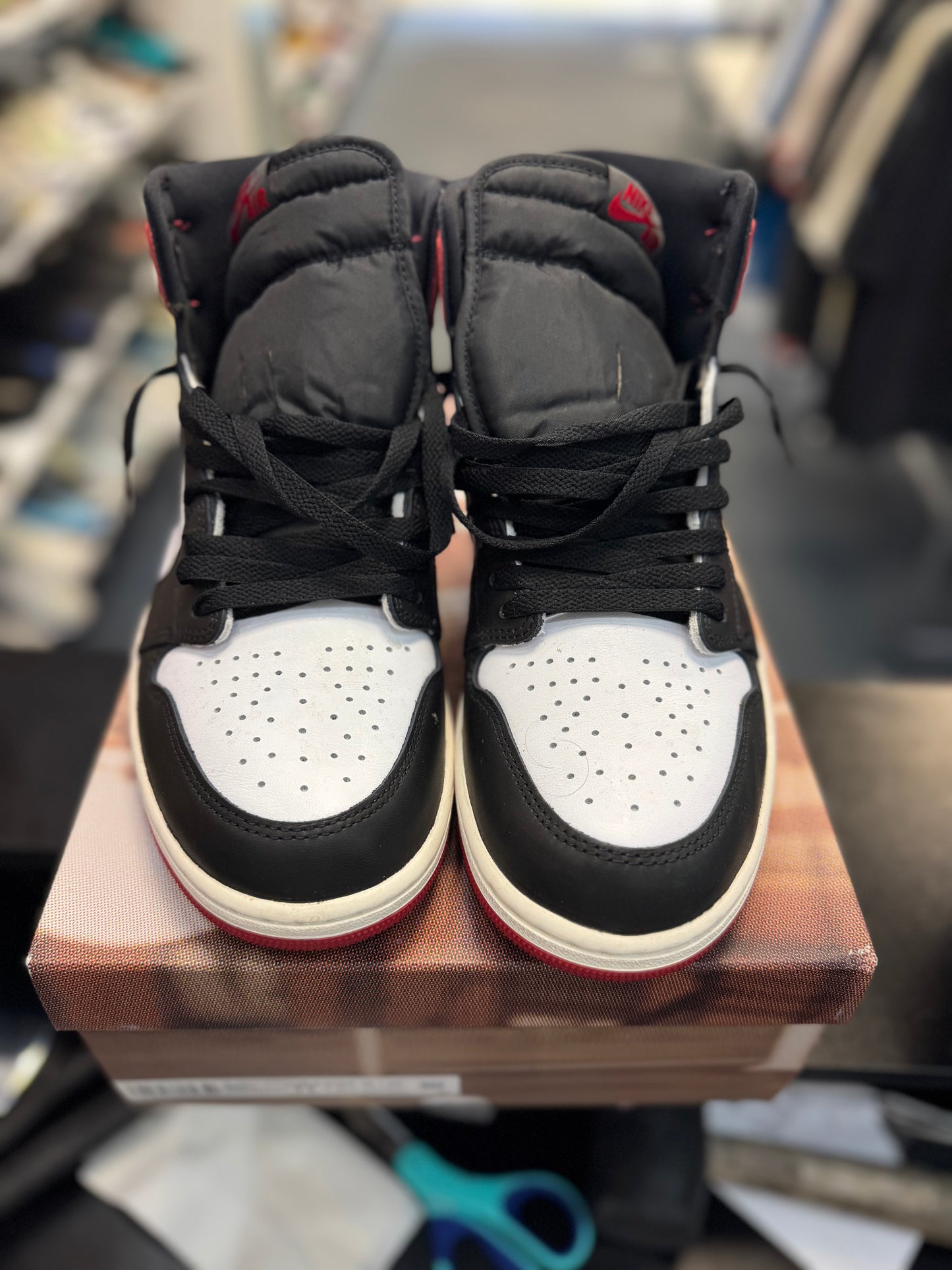 *USED* Jordan 1 Retro High OG Black Toe Reimagined