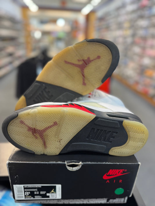 *USED* Jordan 5 Retro Fire Red Silver Tongue (2020)