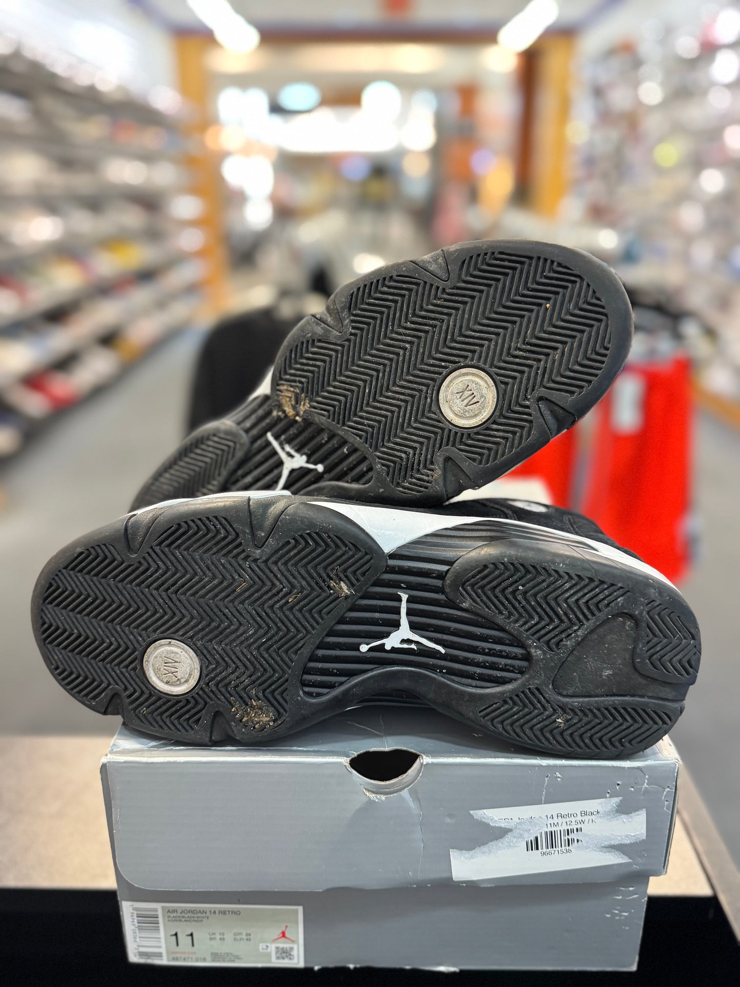 *USED* Jordan 14 Retro Black White
