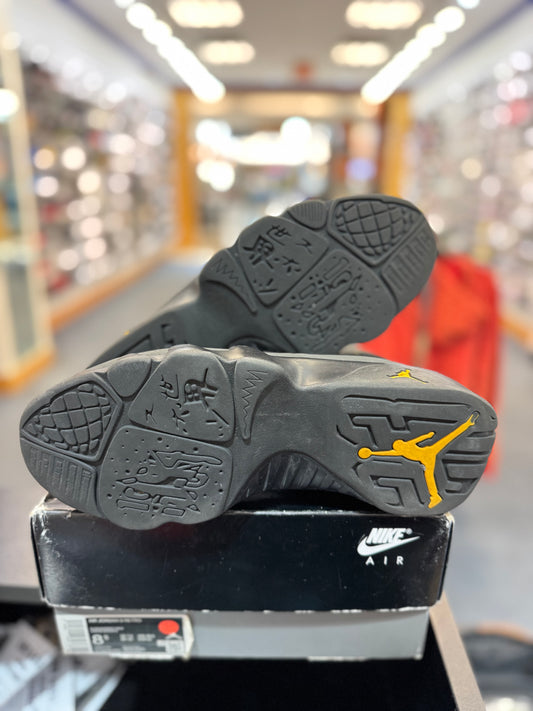 *USED* Jordan 9 Retro Dark Charcoal University Gold