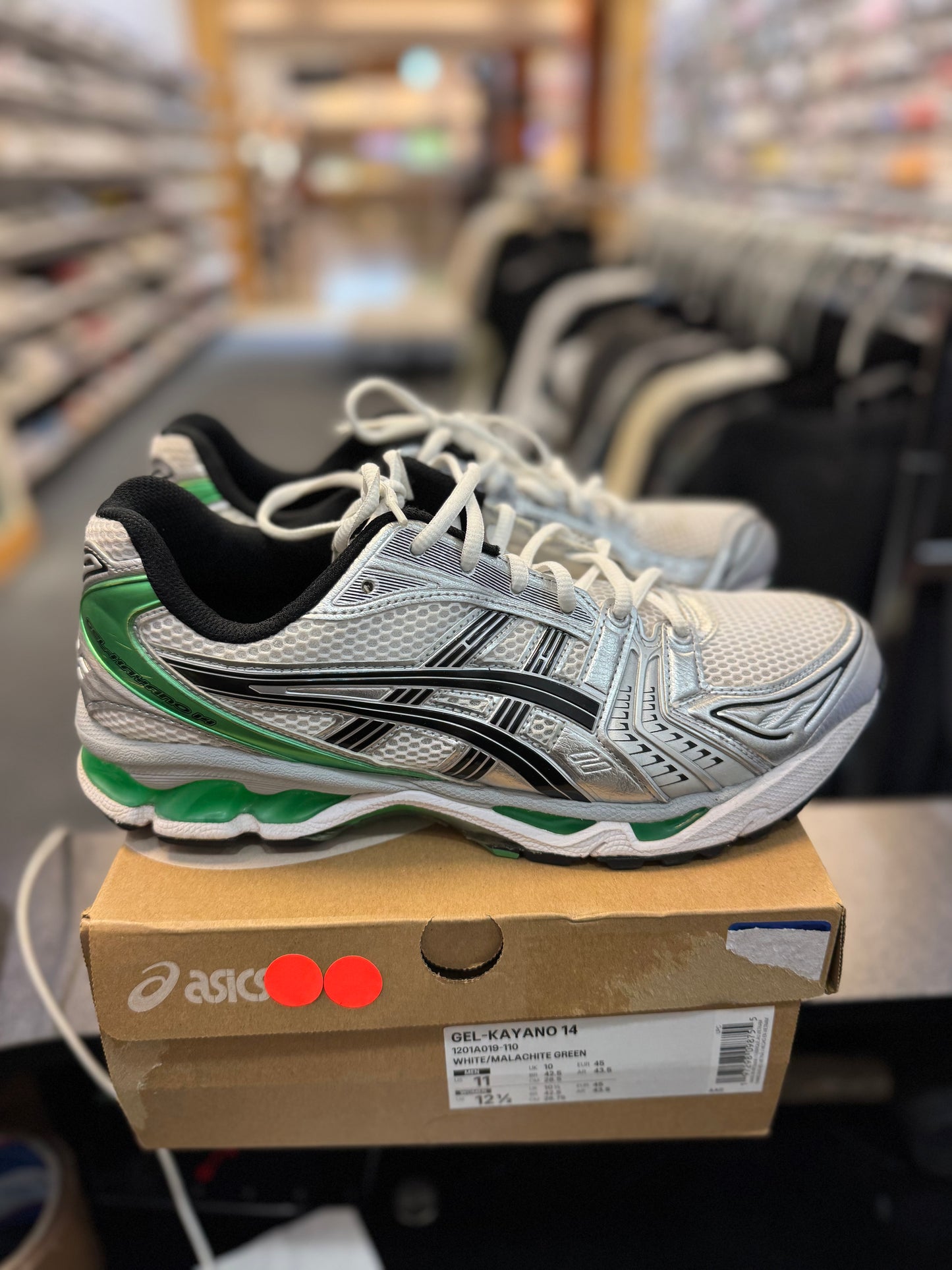 *USED* ASICS Gel-Kayano 14 White Malachite Green