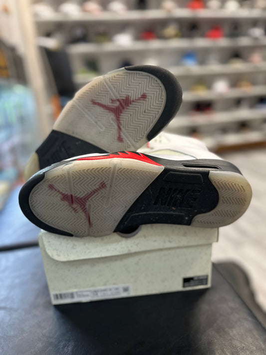 *USED* Jordan 5 Retro Fire Red Silver Tongue (2020)