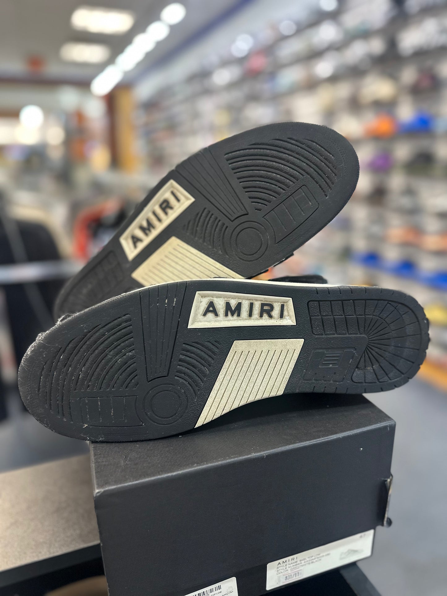 *USED* AMIRI Skel Top Low Black White