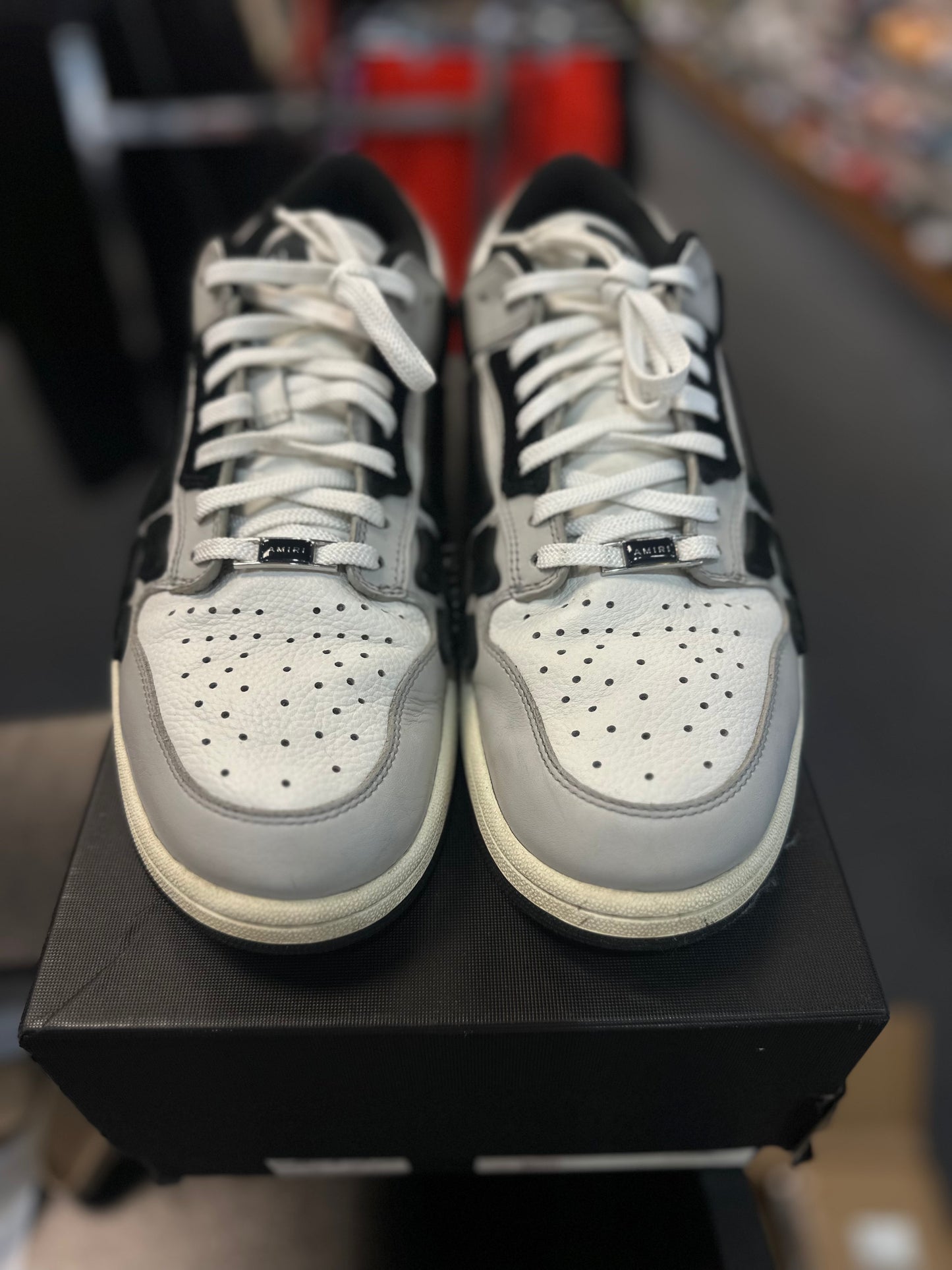 *USED* AMIRI Skel Top Low Black White