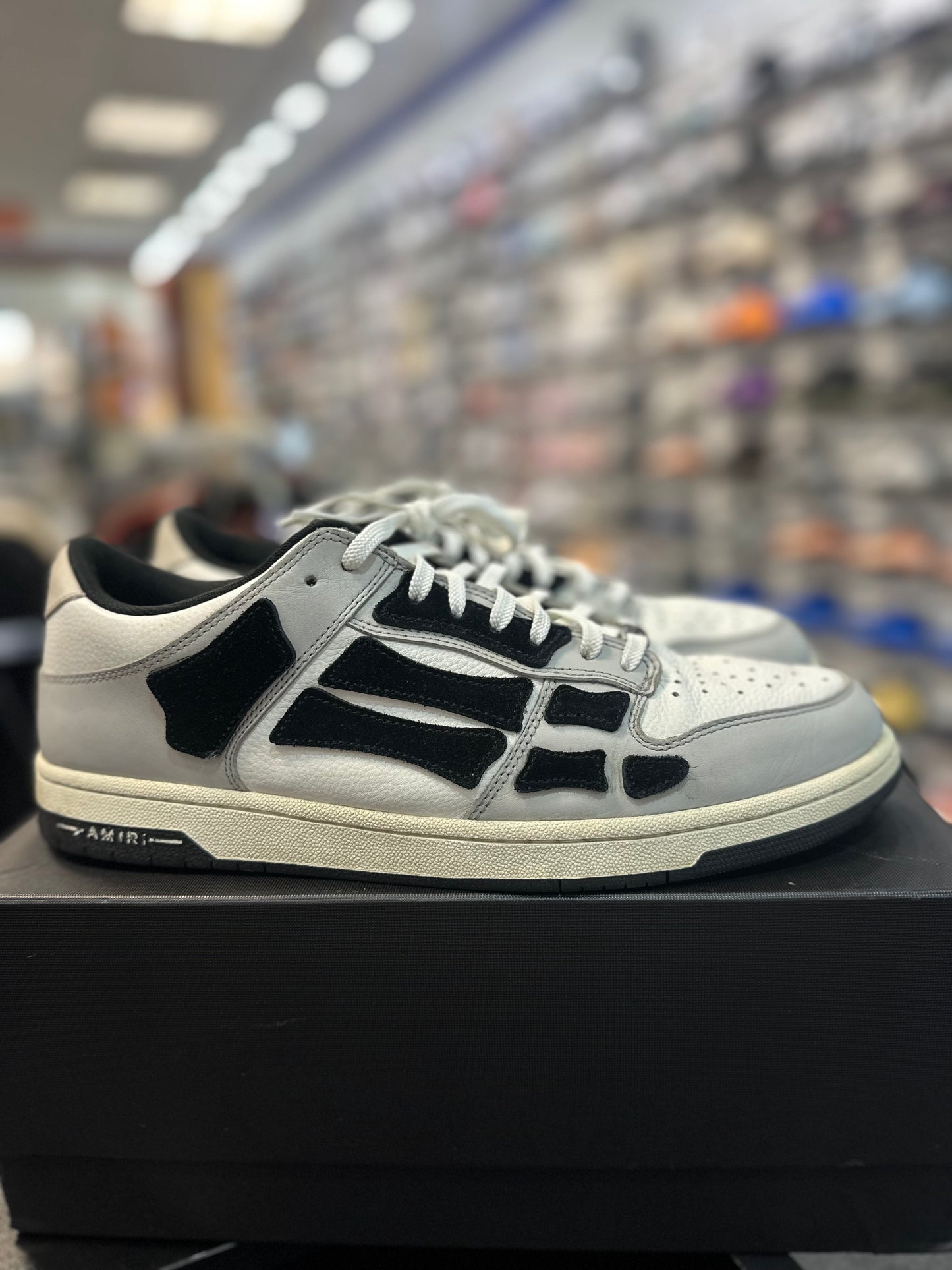 *USED* AMIRI Skel Top Low Black White