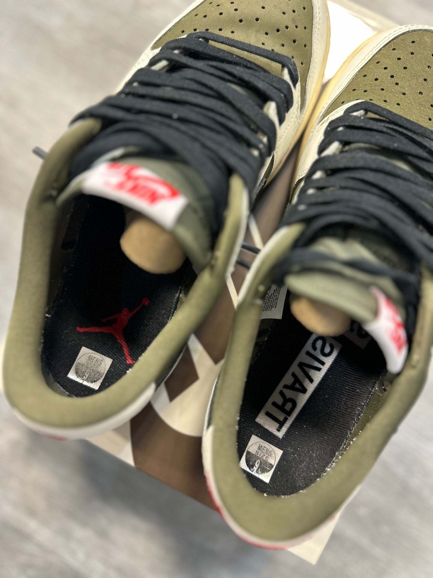 *USED* Jordan 1 Retro Low OG SP Travis Scott Medium Olive