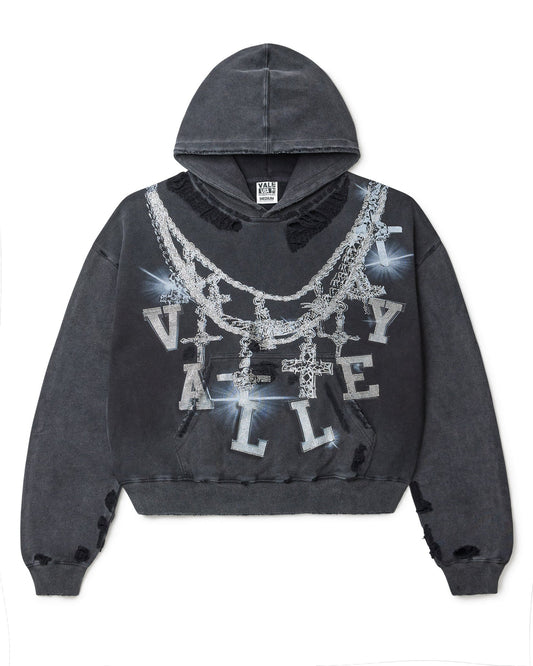 VALE FOREVER BLACK BIG CHAIN HOODIE