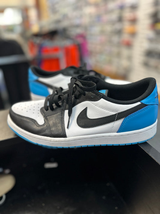 *USED* Jordan 1 Retro Low OG Black Dark Powder Blue