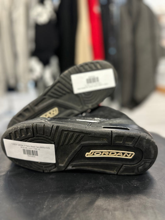 *USED* Jordan 3 Retro Black Cat (2025) (GS)