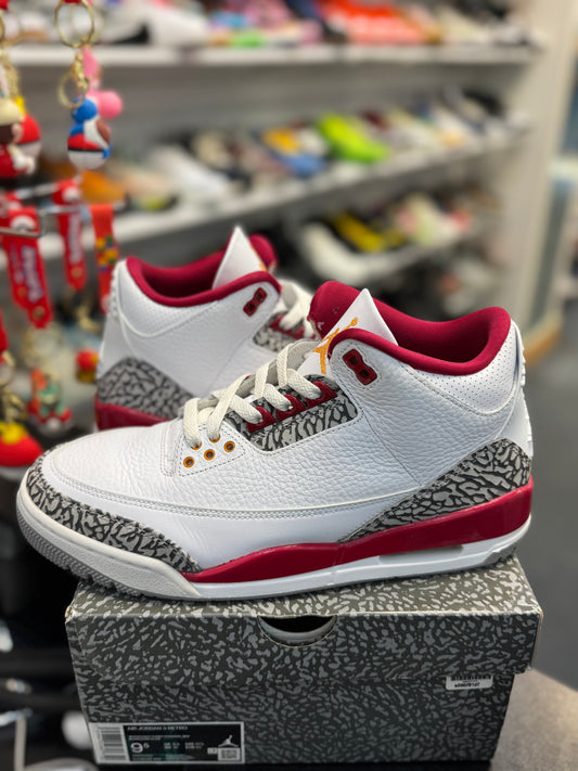 *USED* Jordan 3 Retro Cardinal Red