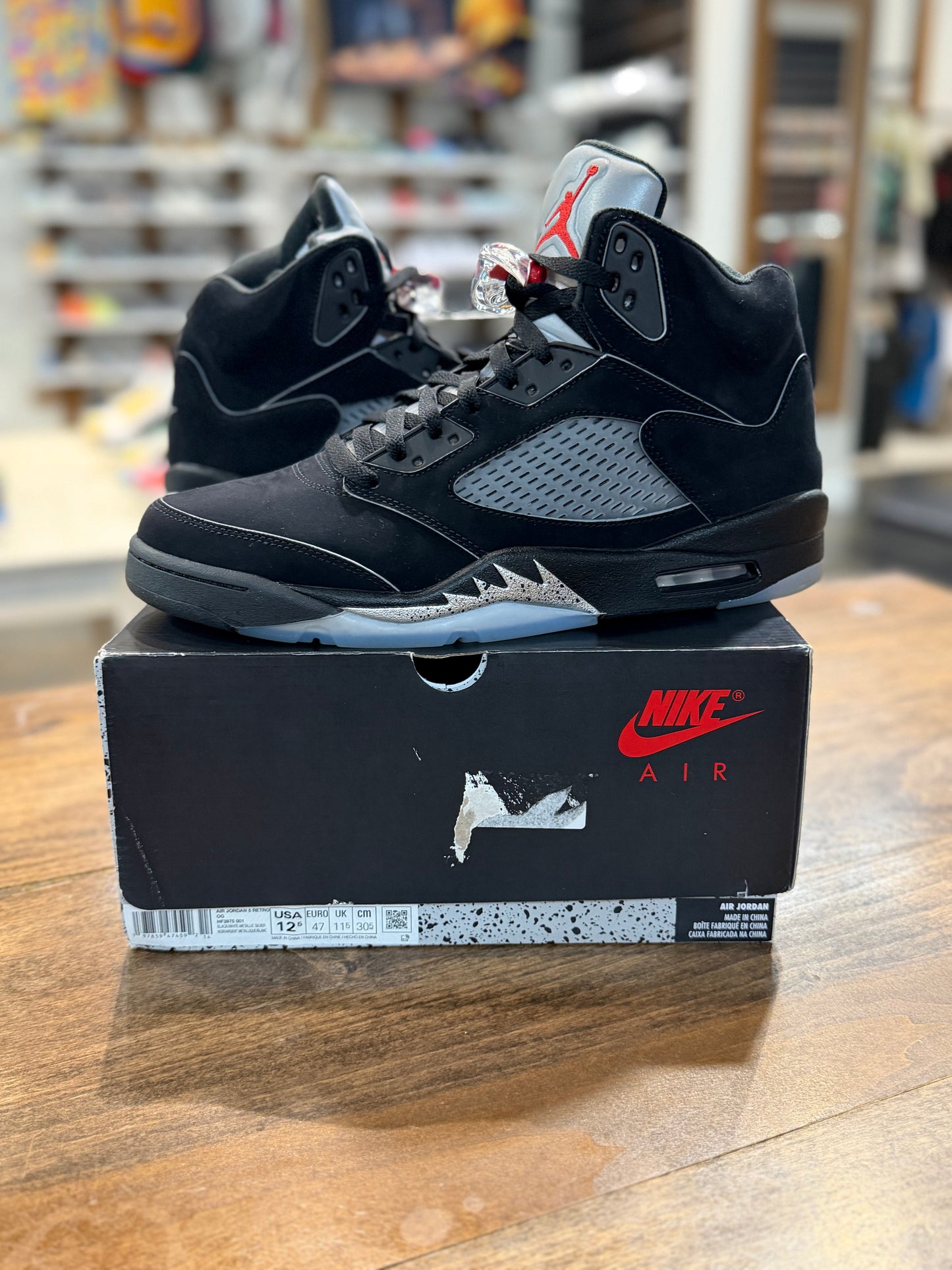 *USED* Jordan 5 Retro OG Black Metallic Reimagined