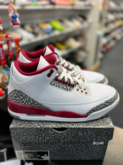 *USED* Jordan 3 Retro Cardinal Red