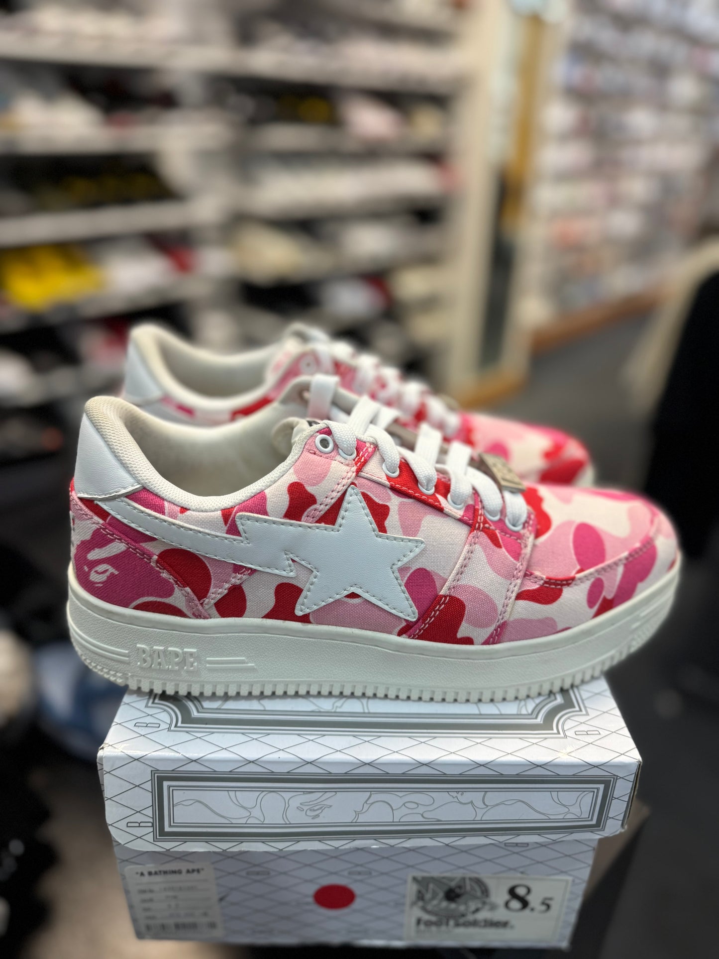 *USED* A Bathing Ape Bape Sta Low ABC CAMO 20th Anniversary Pink