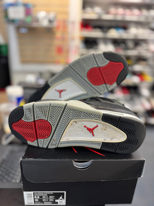 *USED* Jordan 4 Retro SE Black Canvas