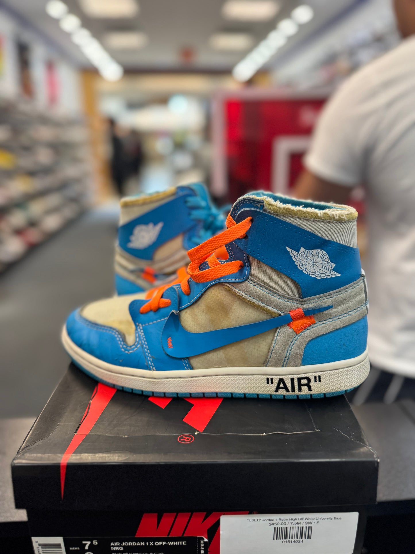 *USED* Jordan 1 Retro High Off-White University Blue
