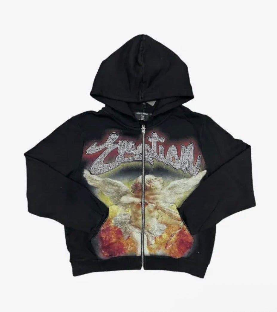 MIXED EMOTION Black Cupid Zip Up