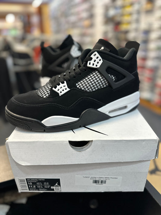 *USED* Jordan 4 Retro White Thunder