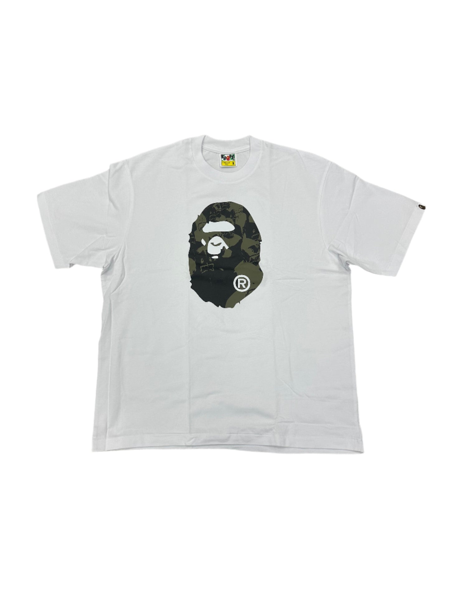 BAPE Big Ape Head Camo Tee White/Green