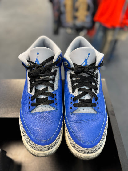 *USED* Jordan 3 Retro Varsity Royal Cement