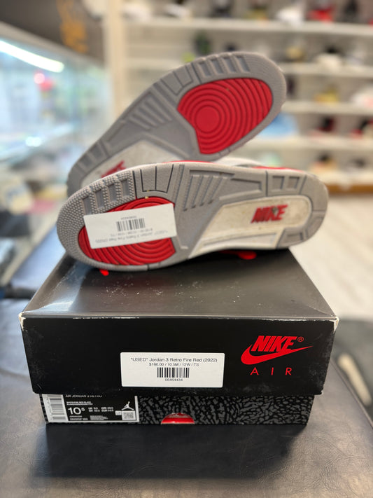 *USED* Jordan 3 Retro Fire Red (2022)