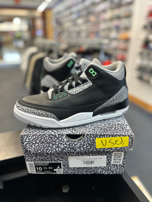 *USED* Jordan 3 Retro Green Glow (DEAL)