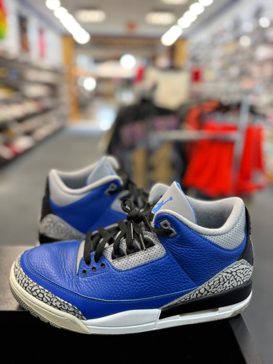 *USED* Jordan 3 Retro Varsity Royal Cement