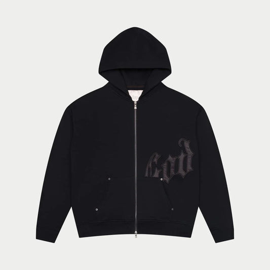 GODSPEED ZIP UP HOODIE BLACK/BLACK