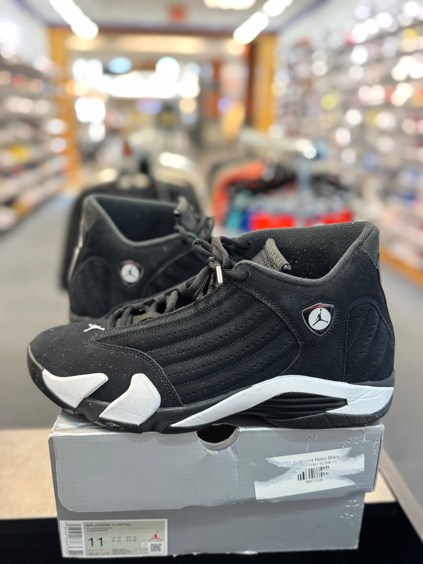 *USED* Jordan 14 Retro Black White