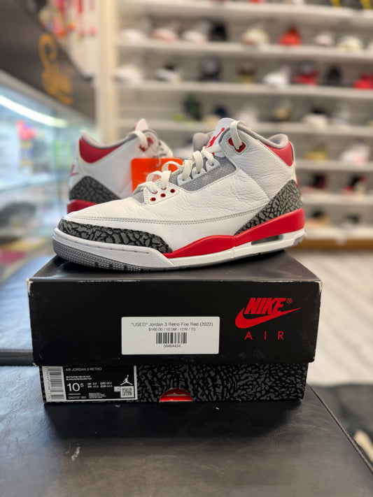 *USED* Jordan 3 Retro Fire Red (2022)