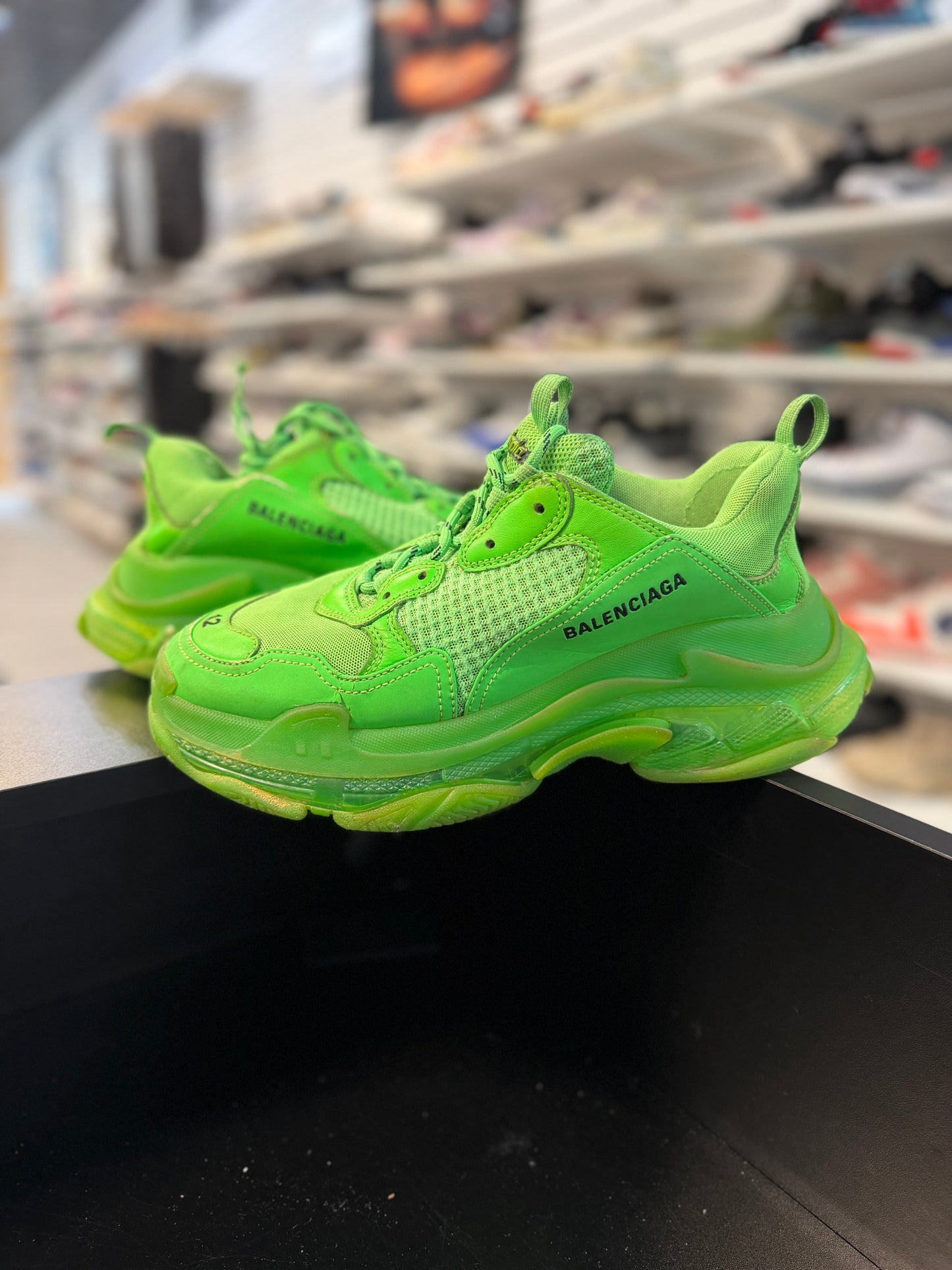 *USED* Balenciaga Triple S Neon