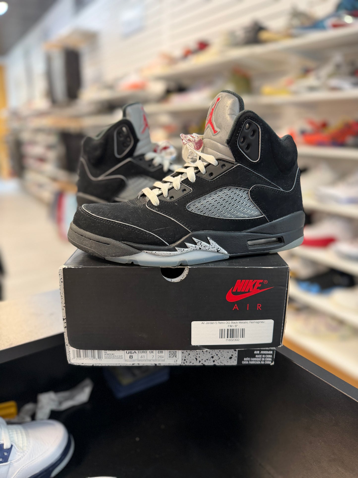 *USED* Jordan 5 Retro OG Black Metallic Reimagined