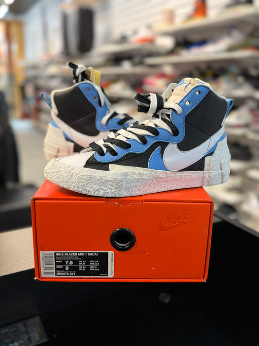 *USED* Nike Blazer Mid Sacai White Black Legend Blue