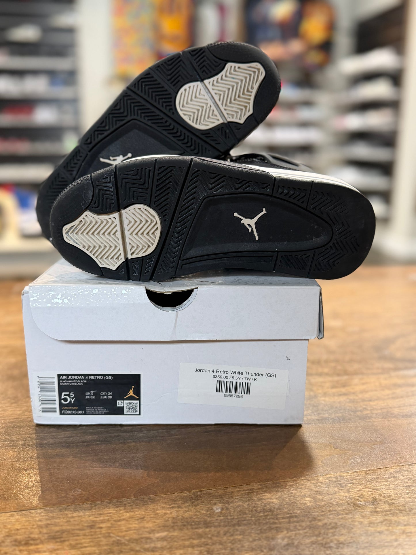 *USED* Jordan 4 Retro White Thunder (GS)