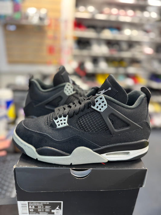 *USED* Jordan 4 Retro SE Black Canvas