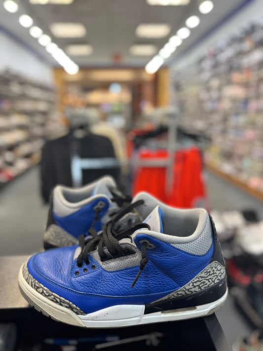 *USED* Jordan 3 Retro Varsity Royal Cement