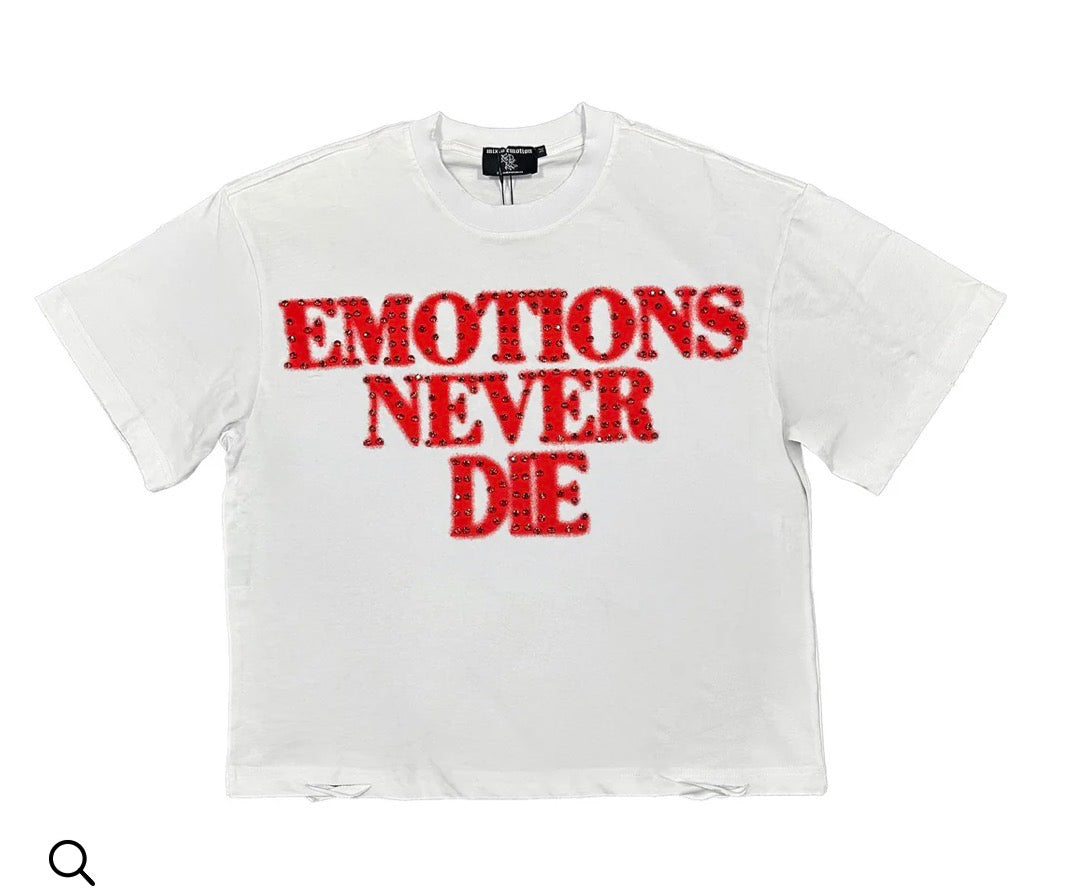 MIXED EMOTION Red End Rhinestone Tee