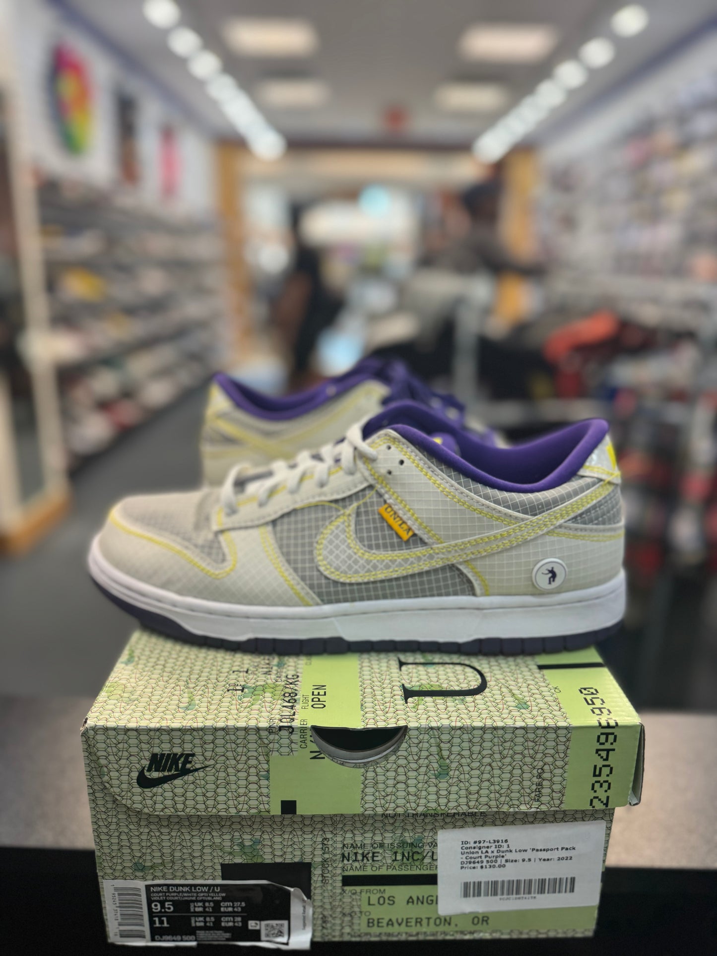 *USED* Nike Dunk Low Union Passport Pack Court Purple
