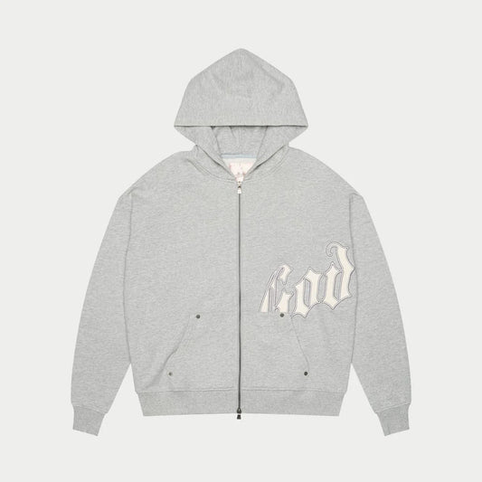 GODSPEED ZIP UP HOODIE HEATHER GREY V2