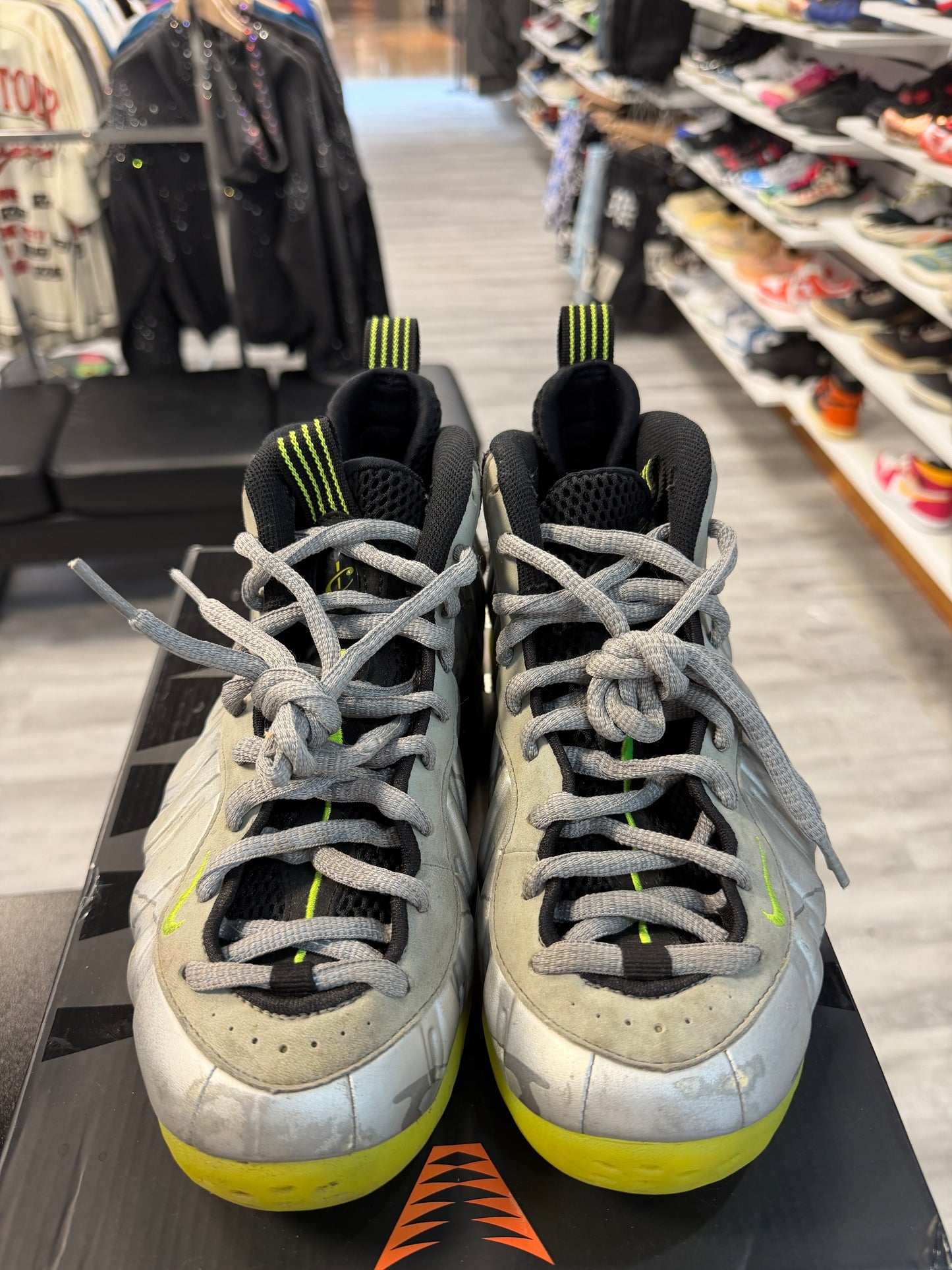 *USED* Nike Air Foamposite One Silver Volt Camo