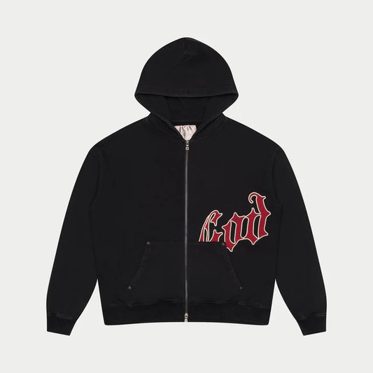 GODSPEED ZIP UP HOODIE BLACK/RED