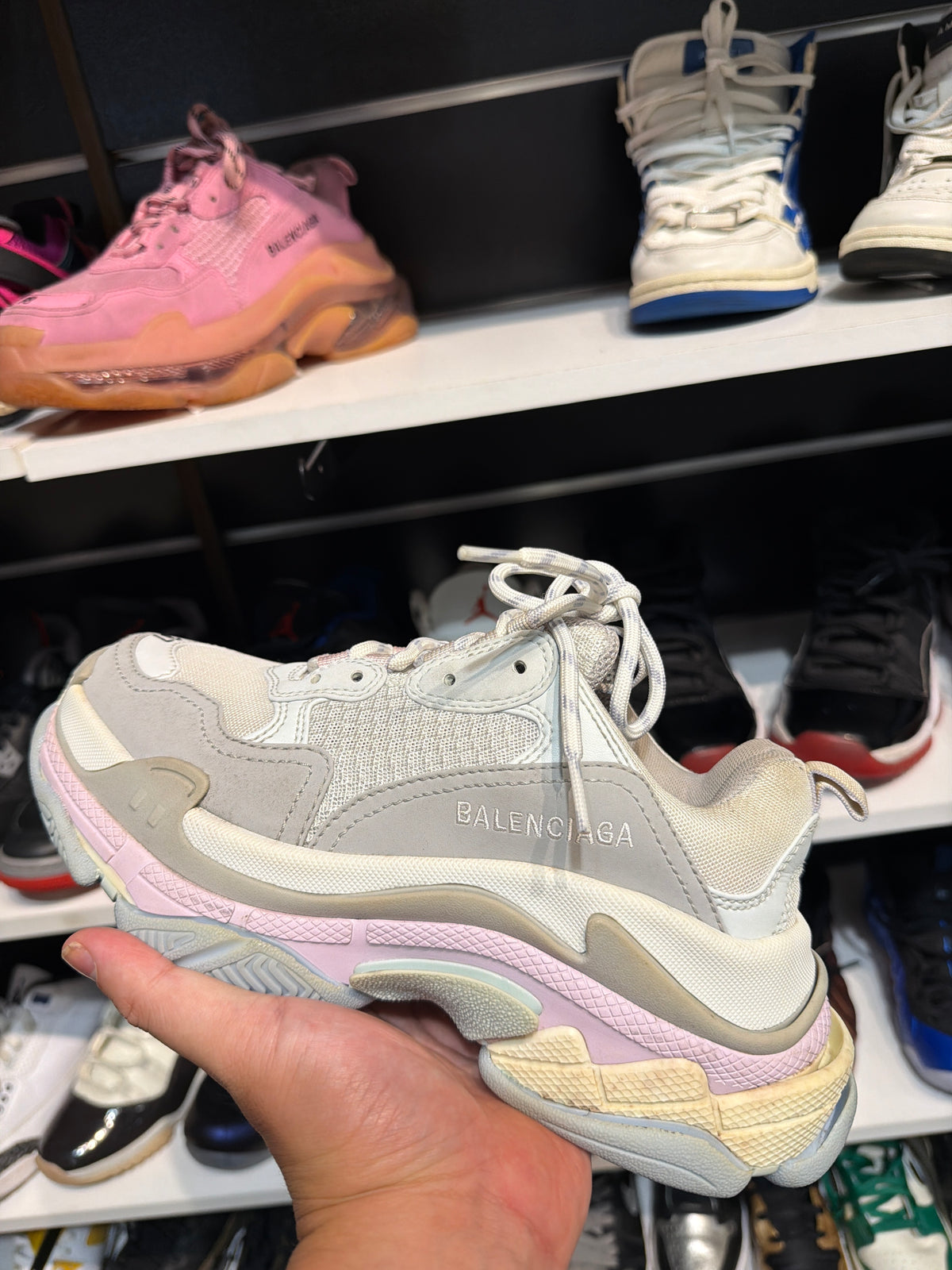 *USED* Balenciaga Triple S Pink White