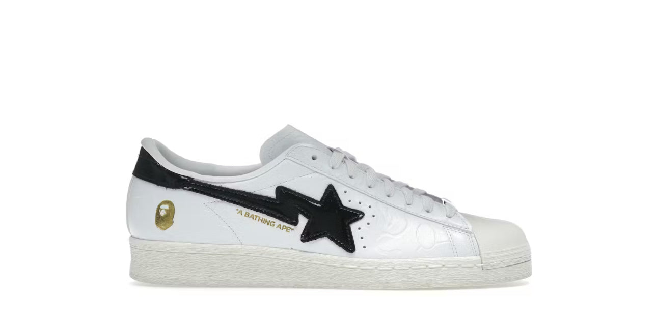 AdAdidas SSTR V Bape® in White/Black (Superstar Bape®) (ONLINE & PICK UP ONLY)