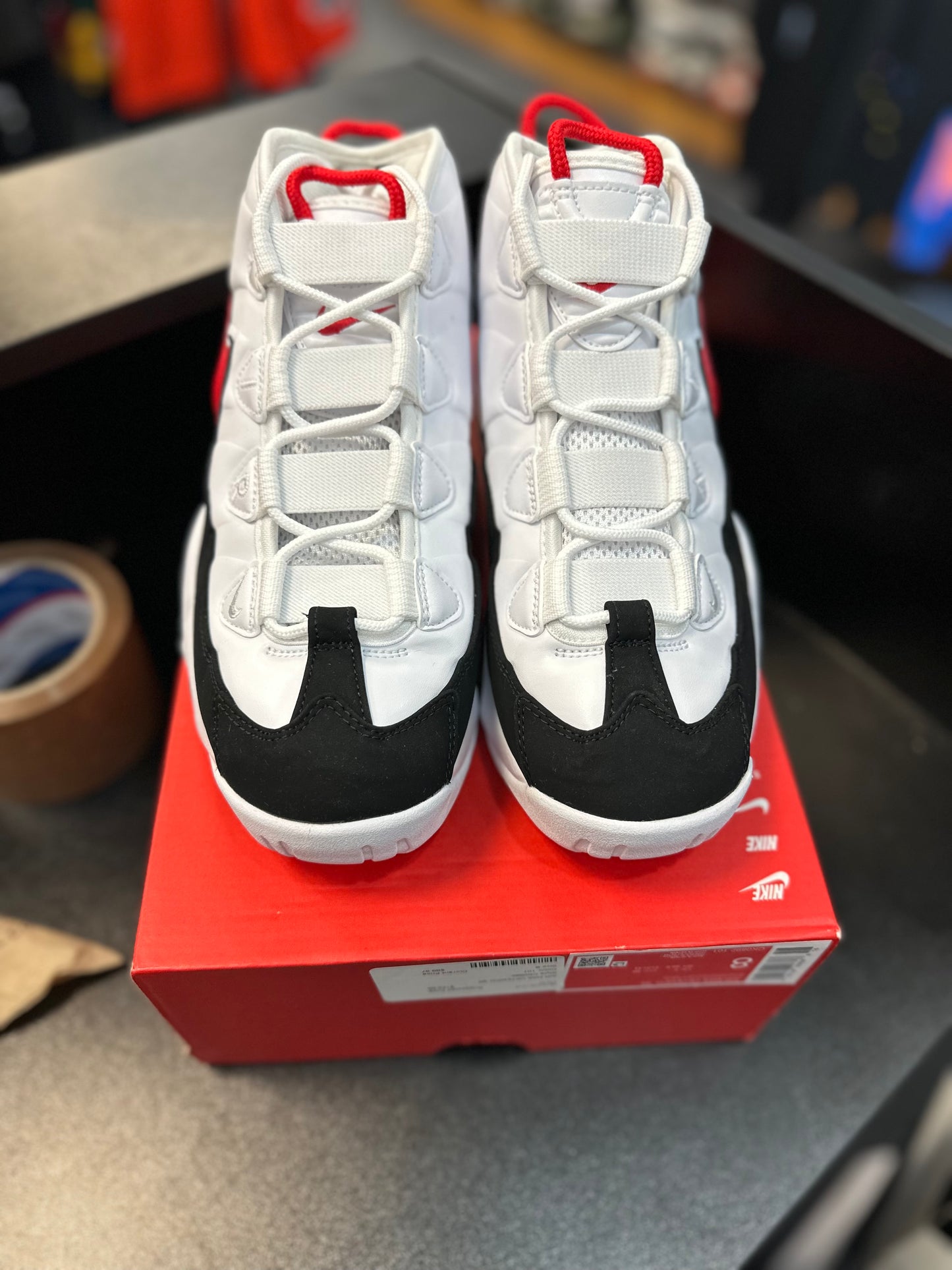 *USED* Nike Uptempo 95 White Red Black