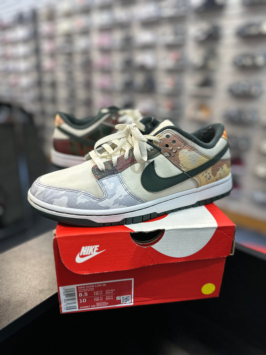 *USED* Nike Dunk Low SE Sail Multi-Camo