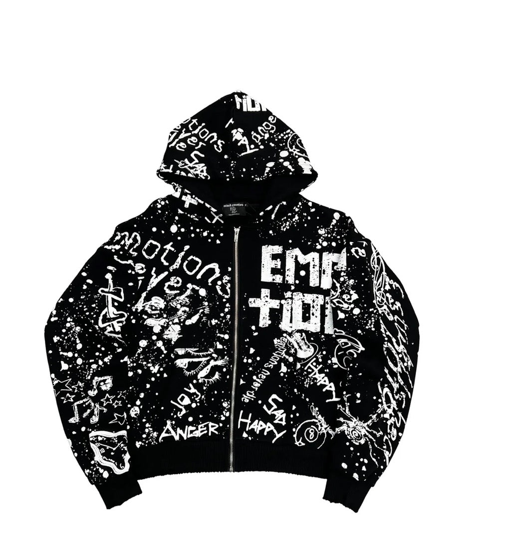 Mix Emotion Black Graffiti Hoodie
