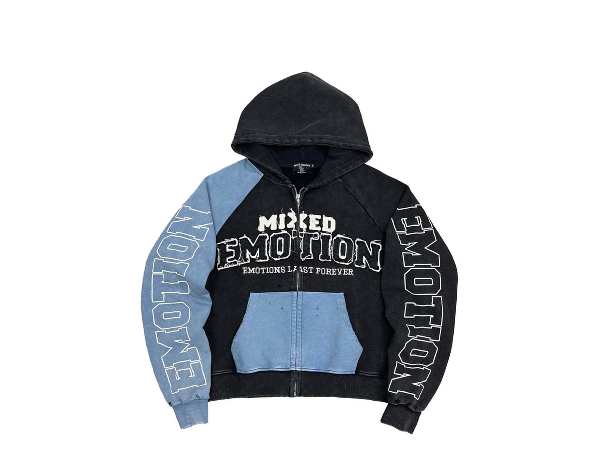 Mix Emotion Blue Split Decision Hoodie
