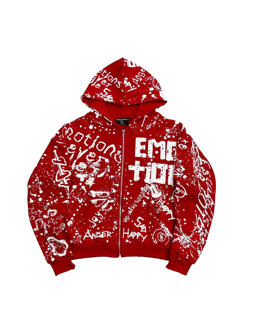 Mix Emotion Red Graffiti Hoodie